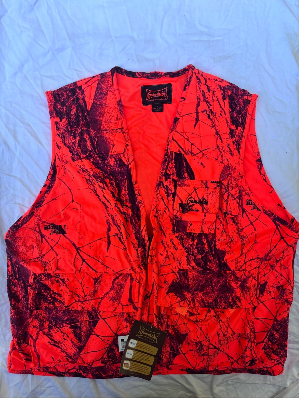Gamehide Men's Blaze Orange Camo Safety Hunting Vest